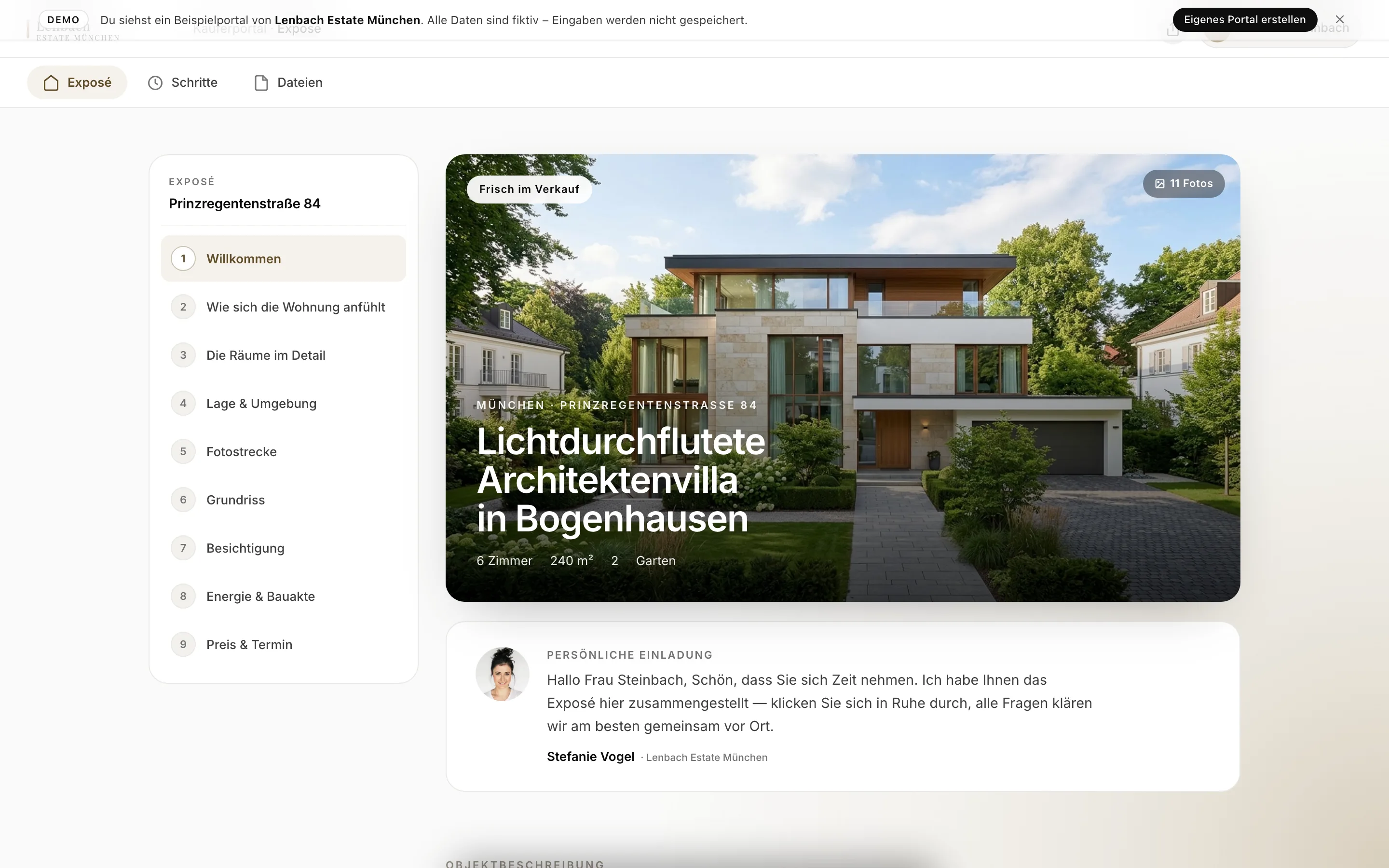 Portalist Käuferportal Ansicht